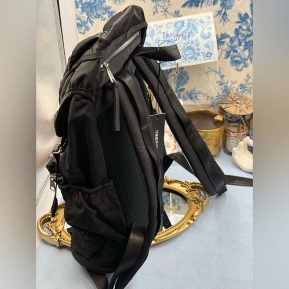 🆕 DIESEL 🧿 NWT Logos L-Large Backpack, Black Recycled Nylon - Picture 5 of 15